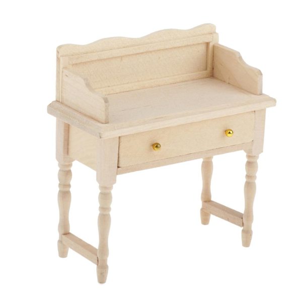 Maxbell Wooden Writing Desk Makeup Vanity Table for 1 12 Dollhouse Furniture Online Hot Sale