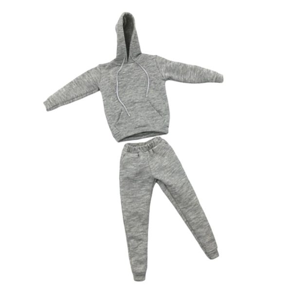 Maxbell 1 6 Men Hooddie Set Clothing for Phicen Figures Toys Accessories Parts gray For Discount