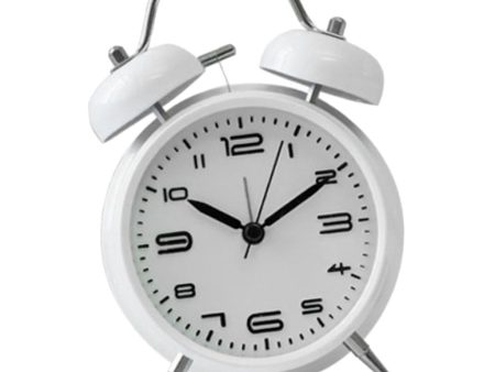 Classical Metal Alarm Clock Wind Up Mechanical Alarm Bell White Cheap