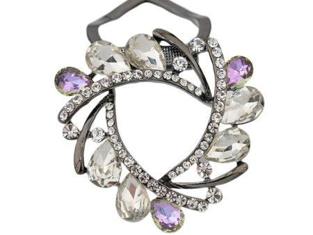 Maxbell Womens Diamante Flower Scarf Ring Clip Buckle Holder Shinning Brooch  White Discount