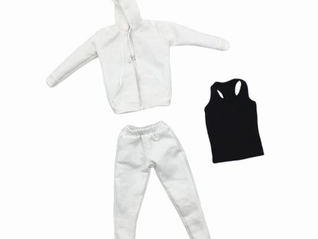 Maxbell 1 6 Men Hooddie Vest Set Clothing for Phicen Figures Toys Parts white For Cheap